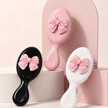 1pc New Elastic Curly Hair Styling Massage Comb, Made Of Wheat Straw, With Arched Leopard Print Pattern, Available In Black And Pink, Suitable For Home Use, Can Style Big Wave Hairstyles, Expandable Comb, Easy To Use, Suitable For Wedding Bride Accessories, Women's Beach Accessories, Travel Essentials - One Size - View 4