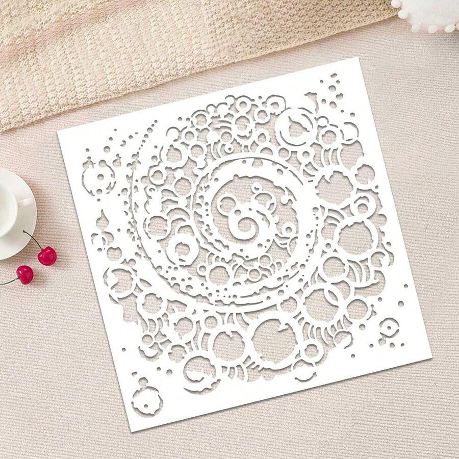 1 Stück künstlerische Mandala-Muster Kunststoff-Schablone, 5,9 Zoll wiederverwendbare Vorlage für handgemachte Geschenke, Geburtstagskarten, Dankeskarten, Journaling, Magazin-Grußkarten-Dekoration Malerei - Sätze - Übersicht 1