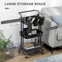 Three-Tier Home Trolley, With Handle And Wheels - Black - T0001-01-818 - View 9