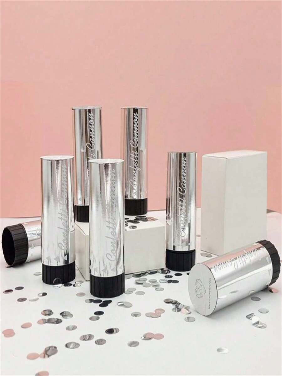 1/3pcs Silver Confetti Poppers, Silver Confetti Cannon, Party Decoration And Gift, Suitable For Wedding, Birthday, Graduation, Anniversary, New Year, Perfect For Wedding And Birthday Party - Multiple Styles - View 1