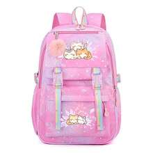 Lightweight And Spacious Rainbow Backpack Featuring Plush Charm,Perfect For Travel, Designed With Cat Motif | Made Of Nylon,Back To School Supplies - Multicolor - View 9