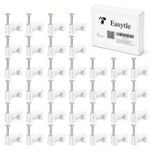 Cable Clips Nail In Cable Clips 100 Pcs 8mm Flat Ethernet Cable Wall Clips Cable Tacks Coax Cable Clip Speaker Wire Clips Cable Nails For Cords Cat5_Cat5e_Cat6_Cat7 RJ45 Cord Clips - White - View 1