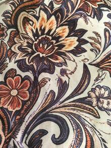 Vintage Western Print Women's Plus Size Short Sleeve Button-Up Blouse - Apricot - View 4