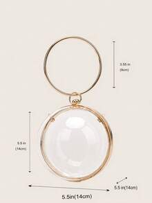 Mini Round Transparent Chain Handbag - Clear - View 11