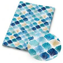 1件海岸海灘印花布料 - 59 X 19.68 英吋 (150 X 50 公分) 預裁切聚酯纖維布料，水彩貝殼與海浪圖案 - 適用於縫製、剪貼簿、桌布與手工藝 - 貝殼 - 查看 13