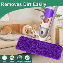 2pcs Replacement Mops, Reusable Mop Pads, Suitable For Both Hand Washing And Machine Washing, Compatible With PowerMop Replacement Multi-Surface Pads, 15-Inch Microfiber Spray Mop Replacement Pads, Washable - Purple - Purple - View 3
