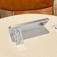 1pc Ins Style Mirror Makeup Phone Stand Phone Case Back Adhesive Foldable Bracket Anti-Drop Desktop Back Sticker Portable - Multicolor - View 3