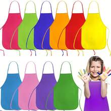 4/8/12pcs Bright Color Painting Aprons, Random Colors, Non-Woven Fabric & Polyester Material, Suitable For Teens And Artists, Vibrant Woven Style, Ideal For Classroom, Kitchen, Community Events, Parties, Crafts And Painting Activities - Non-woven Apron - View 6
