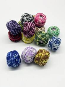 8# Dual-Color Lace Yarn, 25m/Pack, Mixed Color Fine Crochet Thread, Suitable For Crochet Knitting, Lace Trim Making, Handmade Jewelry Creation, Practical Knitting Accessory - Two-tone Lace Thread - View 10