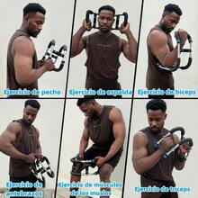 Ejercitador de Brazo y Expansor de Pecho Ajustable, Shaker Arm Trainer 30-50KG, Power , Chest & Arm Workout Equipment for Men & Women, Chest Exerciser, Detachable Portable Power  Bar - Azul - Ver 2