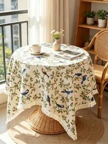 MineLain 1 buah Taplak Meja Jacquard Motif Burung Gaya Pastoral, Taplak Meja Persegi Panjang, Hiasan Renda Beige, Dapat Dicuci, Meja Kopi, Penutup Meja Samping Tempat Tidur, Dekorasi Meja Makan, Dekorasi Ruangan, Dekorasi Rumah Gaya Pedesaan, Restoran, Makan, Berkumpul, Dekorasi Pesta dan Acara Liburan, Dekorasi Rumah Sehari-hari, Dekorasi Musim Semi dan Musim Panas, Penggunaan Sepanjang Musim - MultiWarna - View 1