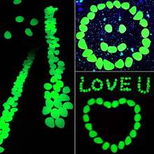 200pcs 2026 Colorful Glow-In-The-Dark Garden Stones, Night Guide Glowing Pebbles, Rainbow Fluorescent Stepping Stones, Outdoor Landscape Decoration, Aquarium Fish Tank Decor - Regular Model - View 7