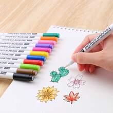GuangNa 12/24 Colors Vintage Style Ink Pen, 0.5mm Nib, Smooth And Even Ink Flow. Perfect For Line Art, Doodling, Comic Design, Sketching, And Outlining. Professional Art Supplies. - Sets - View 9
