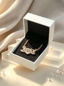 Custom Stainless Steel Name Necklace With Heart And Letter Pendants, Personalized Jewelry Gift For Women And Bridesmaids - One Size - View 8