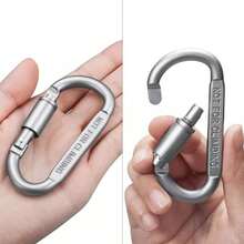 6 Piezas Clips de Mosquetón, Mosquetón de Escalada de Aluminio, Mosquetones de Bloqueo Multifuncionales, Mosquetón con Bloqueo de Tornillo para Cuerdas, Llaveros, Escalada en Roca, Montañismo - Multicolor - Ver 5
