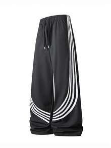 Men's Casual Loose Straight Leg Fashion Long Pants, Spring/Summer - Black - View 2