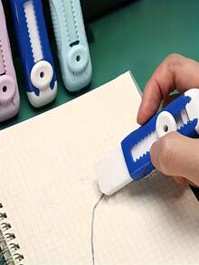 4pcs/2pcs/1pc Retractable Eraser, Ultra Clean No Residue Non-Crumbling Corrective Eraser, Student Stationery, Back To School Essential, Reward Gift, Back To School (Random Style) - A - View 3