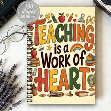 Te1pc Of An Aesthetically Thank You Notebook For Teachers, Designed As A Teaching Journal And Record Book. This Fun Notebook Includes Motivational Quotes And Office Planners, Serving As A Diary Planner For Work - One Book (50 Pages, 100 Pages) - View 8
