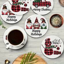 1 Set Christmas Design PET Non-Slip Coasters, Home Kitchen Decor Accessories, Outdoor Garden Supplies, Suitable For Various Holiday Gatherings, Wedding Party Gifts, Autumn Thanksgiving, Halloween, Christmas Decoration Gifts - PET-1924 - View 8