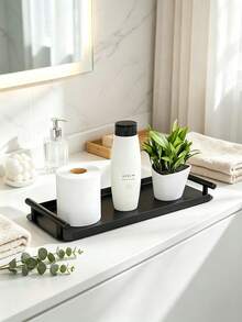 Practical Storage Tray, Suitable For Bathroom And Kitchen Countertop Organization, Rustic Farmhouse Style Decorative Tray, Suitable For Living Room, Bathroom, Kitchen Dining Table, Serving Tray And Home Decor - One Size Fits All - View 2