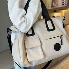 Large Capacity Travel Tote Bag, Lightweight Luggage Handbag With Shoulder Strap, Gym Bag, Portable Laptop Bag, Short Trip Carry-On Bag - Multicolor - View 2
