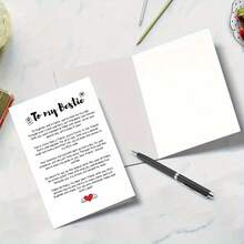 1pc Best Friendship Card With Envelope, Suitable For Friends, Sisters, Brothers, Best Friends, Missing You Card, Best Friend Day, Sincere Message, Creative Birthday Card. Happy Birthday To My Dear Best Friend - Sets - View 2