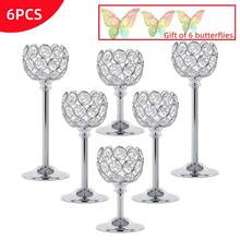 3pcs Gold Crystal Candle Holder Set, Vintage Hollow Ball Metal Lantern Candle Holder, Suitable For Wedding And Home Decor Table Centerpiece - Multicolor - View 11