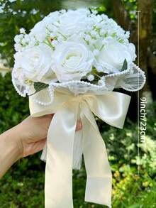Wedding Bouquet Artificial Rose Bouquets Bridal Wedding Bouquet Wedding Photo Booth Props Wedding Decorations - Multicolor - View 8