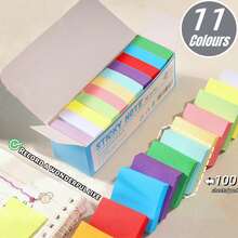 1100 lembar catatan tempel mini 11 warna, stiker indeks warna-warni yang menyenangkan dan kreatif, mudah dikupas, desain ringkas, cocok untuk penggunaan di kantor, sekolah, dan rumah, alat tulis yang sempurna untuk kembali ke sekolah. - Satu-Ukuran - View 8