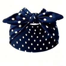 1/5pcs Back To School Polka Dot Rabbit Ear Headband Set, Wide Knot Headband, Elastic Bow Hair Tie, Cute Women's Hair Accessories, Autumn/Winter Vacation Style - Multicolor - View 14
