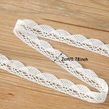 5/10 Meter Hollow Polyester Lace Ribbon, White Beige Crochet Lace Edge Decoration, Suitable For Gift Packaging, Dress Sewing, Wedding Decoration, DIY Handmade Scrapbook Making - 10-meter Polyester Openwork Ribbon - View 2