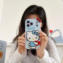 1件裝時尚創意蝴蝶結愛心小貓淺藍色 Sanrio 手機殼，矽膠防水防震防摔材質，可愛時尚，適用於 Apple 17 系列、11/12/12 Pro、13/14/15、13 Pro/14 Pro/15 Pro、12 Pro Max/13 Pro Max/14 Pro Max/15 Pro Max、16、16 Pro、16 Pro Max、17、17 Pro、17 Pro Max、18 Pro/18 Pro Max，手機保護殼 - 淺藍色 - 查看 3