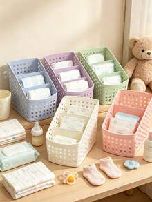 1pc Baby Room Storage Organizer, Desktop Stationery Storage Box, All-In-One Storage Solution, Multi-Compartment Cosmetic Organizer, Large Capacity Multifunctional - Multicolor - View 2