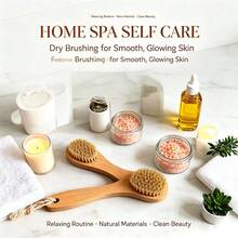 Cepillo de limpieza de cerdas con mango de madera, cepillo de baño multifunción, herramienta de limpieza de cerdas con ranura y cuerda para colgar para uso doméstico - Albaricoque - Ver 10