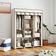 Fabric Wardrobe, With Rails And Shelves - Cream White - T0001-01-3166 - View 10