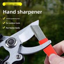 Portable Knife Sharpener, Multi-Function Outdoor Garden Scissors Dual-Use Sharpening Tool, Handheld Quick Blade Sharpener - One Red and One Black [two In Total] - View 2
