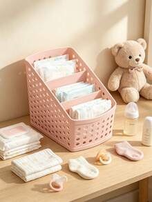 1pc Baby Room Storage Organizer, Desktop Stationery Storage Box, All-In-One Storage Solution, Multi-Compartment Cosmetic Organizer, Large Capacity Multifunctional - Multicolor - View 8