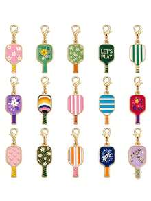 15/20Pcs Sports Enamel Pickleball Keychains, Bulk Funny Key Rings For Men Women, Versatile Bag Wallet Charms, Sport Themed Birthday Party Gifts - Multicolor - View 10