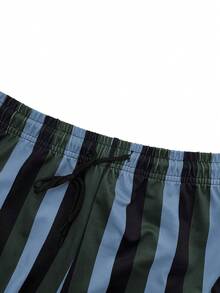 Hidkat Men's Spring/Autumn Fashion Casual Striped Long Pants, Drawstring Waist With Pockets, Three-Color Striped Minimalist Design, Suitable For Outdoor Leisure, Sports, Daily Fashion Wear - Multicolor - View 3