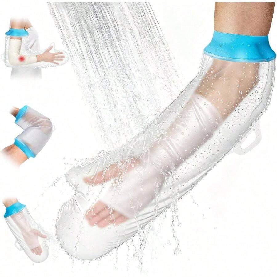 Asunby Cast Covers Shower Half Arm, Waterproof Arm Cast Covers Showering/Bathing Adult, Reusable Cast Protector Hand Elbows, Cast Bag Bandages, Dressings, After Surgery Gifts - Multicolor - View 1