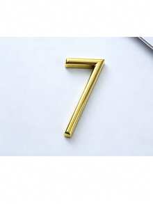 1pc Spherical Mirror Gold 3D ABS Number Door Sign, Self-Adhesive No-Drill Lightweight Waterproof High Visibility Rounded Modern Font Hotel Apartment Number Plate Indicator - House Number - View 7