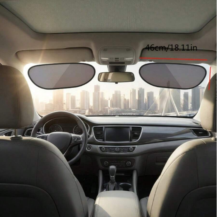 Windshield & Side Window Sunshade - Electrostatic Adsorption Dark Transparent Film, Suitable For Low-Angle Sunlight, UV Protection, Heat Dissipation, Easy To Install And Remove