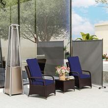 183 X 181cm Portable Privacy Screen, With Wheels - Dark Grey - T0001-01-2121 - View 6