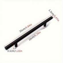 10pcs Matte Black T-Shaped Pulls, Powder Coated Stainless Steel Drawer Handles, Includes Installation Hardware, Suitable For Cabinets And Drawers, Multi-Functional Home Renovation Accessories - Multicolor - View 11