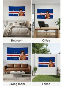 Customized Cape Verde Flag With Customized Photos, Available In Multiple Sizes, Suitable For Courtyard, Porch, And Interior Decoration, Functional, Exquisite And Fashionable, Suitable For All Seasons, Personalized Gift, Flag Not Included - Multicolor - View 10