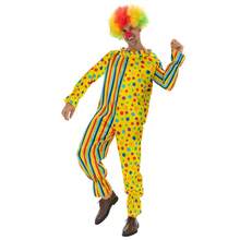 Adult Unisex Polka Dot Striped Clown Jumpsuit Halloween Costume Party Circus Role Play Performance Outfit - Multicolor - View 4