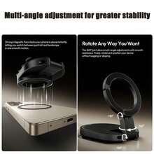 MagSafe Magnetic Suction Cup 2-In-1 Phone Stand, 360° Rotating Foldable Portable Desktop & Car Universal Slouchy Hands-Free Support Bracket, Washable Reusable Non-Slip Phone Holder - one-size - View 6