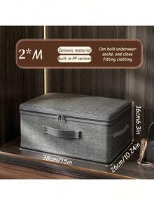 5 Sizes Linen Storage Boxes With Lid, Zipper And Soft Handle, Foldable Organizer Bins For Clothes, Bedding, Blankets, Bedroom Closet Storage - Multicolor - View 18