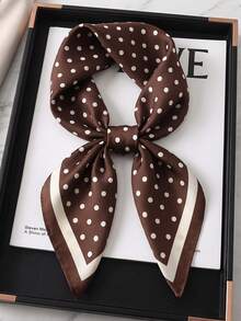 1Pc Vintage Polka Dot Silk Satin Hair Scarf Retro Headscarf Neck Kerchief Bandana For Women Hair Hair Clips Y2k Headbands - Multicolor - View 6