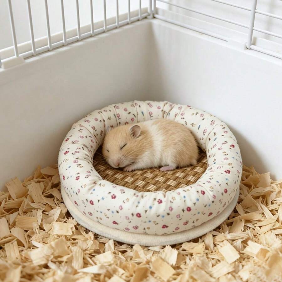 1 Set Hamster Summer Cooling Mat, Perfect Hideout Or Ice Nest, Suitable For Hamsters And Guinea Pigs, Breathable Heat-Resistant Comfortable Durable, Cage Accessory, Essential For Hot Weather, Suitable For Small Pet Home - A - View 1